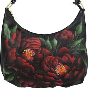 Anuschka Women's Original Hand-Painted Genuine Leather Ruched Hobo NEW Dust Bag